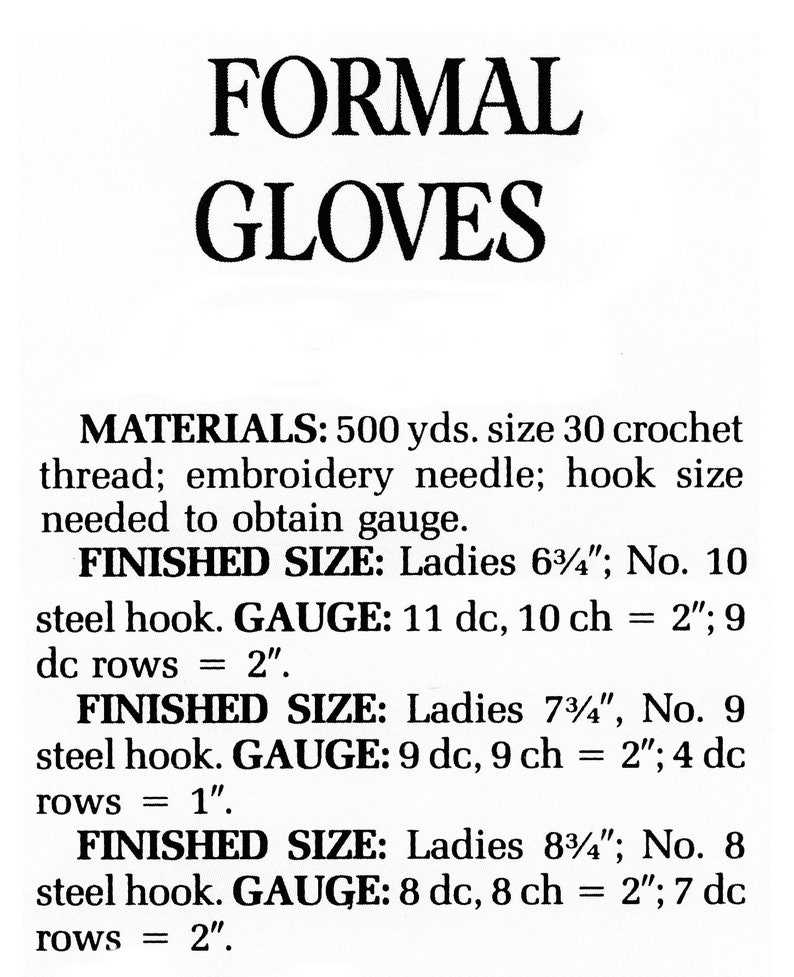 Crochet Gloves Pattern Long Gloves Pattern Formal Gloves Wedding Gloves PDF INSTANT DOWNLOAD Ladies Gloves Crochet Pattern Vintage Gloves image 2