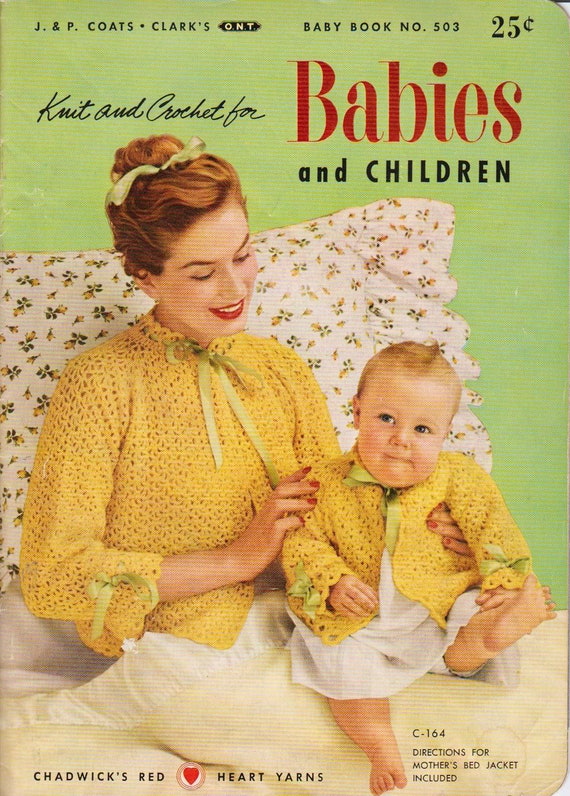 1950s Layette Knit Baby Pattern Crochet Baby Pattern PDF DIGITAL DOWNLOAD 1950s Knitting Patterns Sweater Pattern Girl Sweater Pattern Boys