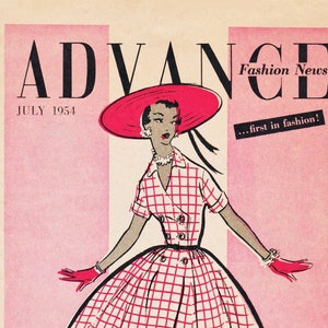 eBook Advance Fashion News July 1954 Pattern Catalog 8 pages PDF Download 1950s Patterns Sewing Patterns Vintage Patterns Sewing Ephemera