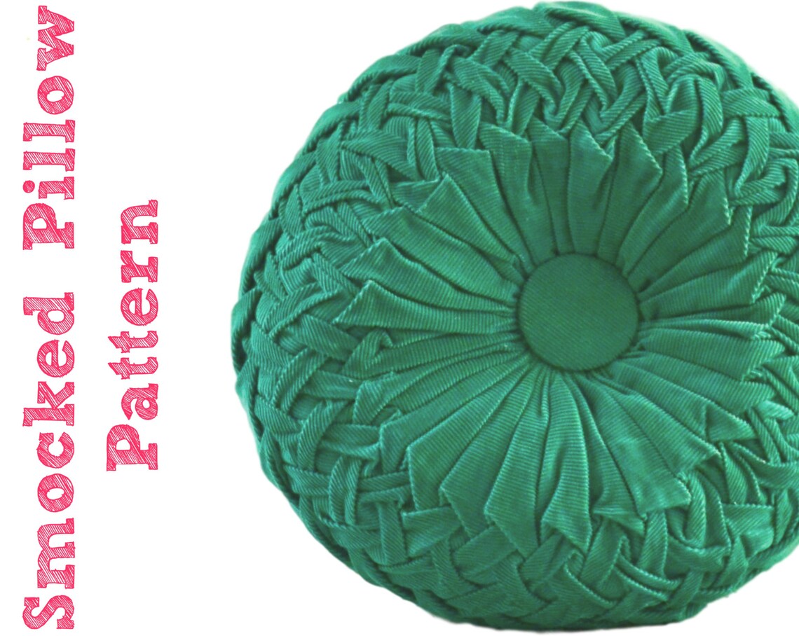 Round Smocked Pillow Pattern Mid Century Pillow PDF DOWNLOAD Etsy