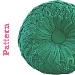 Round Smocked Pillow Pattern Mid Century Pillow PDF DOWNLOAD Throw Pillow Smocking Tutorial Corduroy Pillow 1950s Couch Pillow Pattern