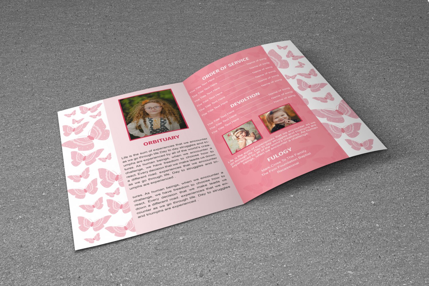 CHILD Funeral Program Template in Loving Memory of Funeral Etsy