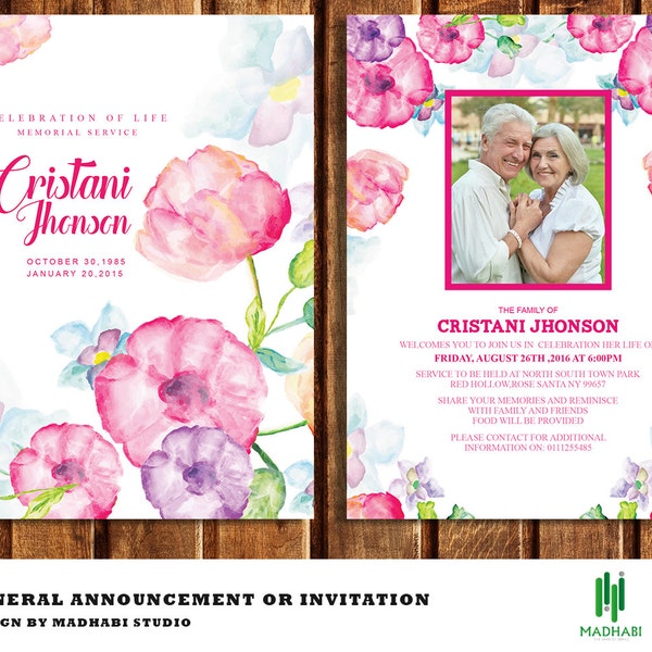 Viewing and Funeral Invitation - Etsy