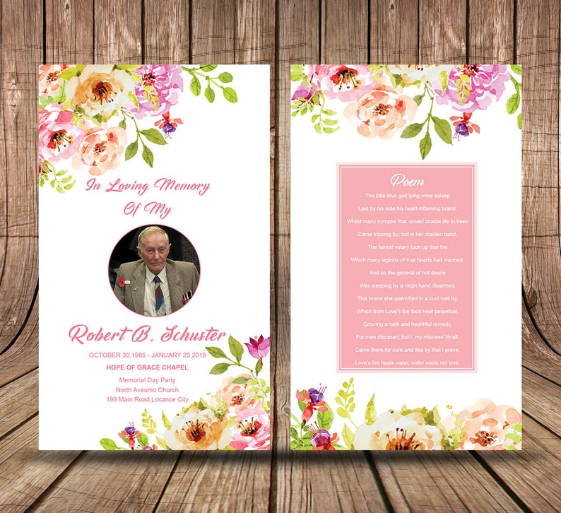 Memorial Card Template Word