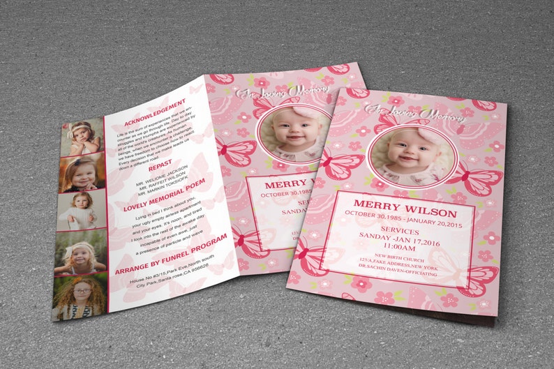 CHILD Funeral Program Template in Loving Memory of Funeral - Etsy