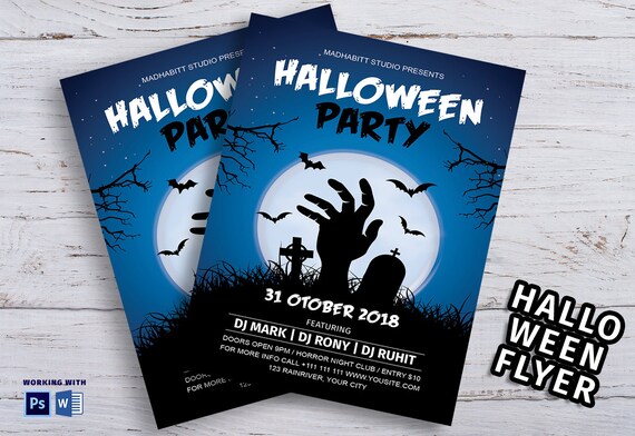 Halloween Party Flyer Vorlage Druckbare Halloween Einladung Etsy