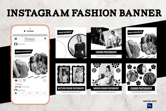 Simple Instagram Fashion Banner Instagram Template Social Etsy