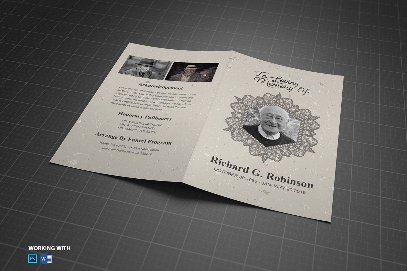 Obseques Modèle Livret De Messe Enterrement Word - Cartographie