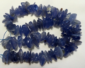 Blue Chalcedony Chip Beads: Polished Gemstone Nugget Strand, 16 Inch