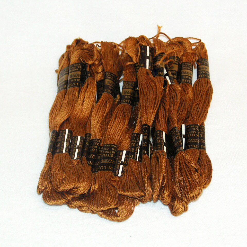 Peri Lusta Vintage Embroidery Cotton Thread Floss Brown Tan Etsy