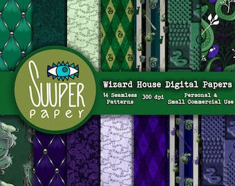 WIZARD HOUSE Repeated digital papers - Seamless - 14 Designs 12x12in, 30x30 cm - Ready to Print - High Quality