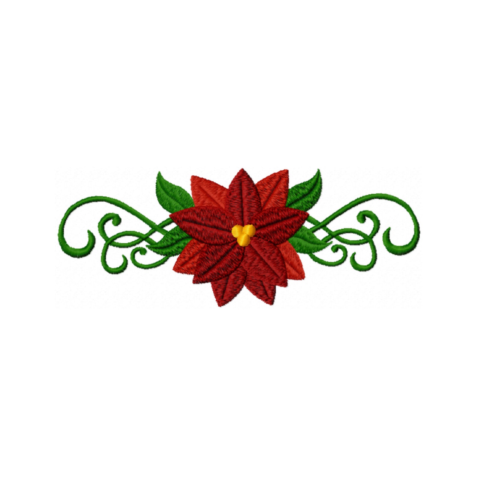 Poinsettia Embroidery Design Poinsettia Vine Embroidery Etsy