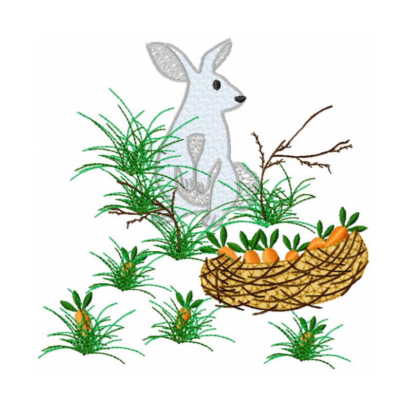 Bunny Embroidery Design Sketch Embroidery Design Easter - Etsy