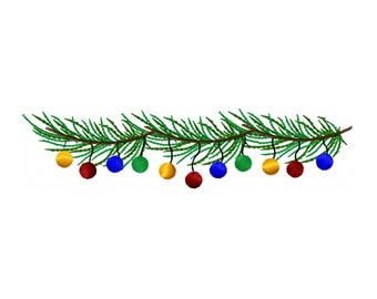 Christmas Ornament Branch Embroidery Design (Digital Download)