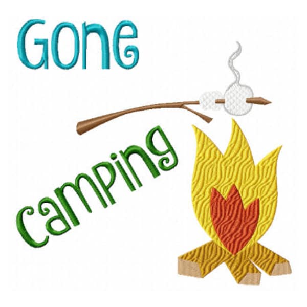 Campfire Embroidery Design - Summer Embroidery Design - Camping Embroidery Design, Summer Saying Design - Embroidery Saying