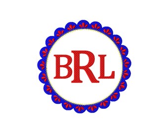 Scallop Circle Monogram Embroidery Design (Digital Download)