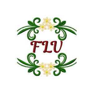 Flower Monogram Frame - Split Monogram Frame - Split Embroidery Frame - Floral Monogram Frame - Split Monogram Embroidery Design