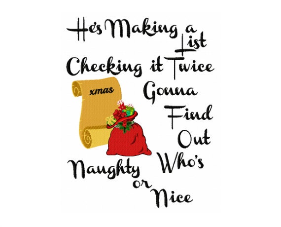 Naughty or Nice Santas List Christmas Design Christmas List | Etsy