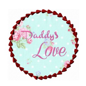 Daddys Love Embroidery Design - Heart Monogram Applique Frame - Daddys Baby Girl Embroidery - Daddys Valentine Embroidery Design - Applique