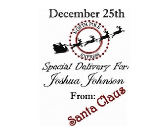 North Pole Express - Santa Delivery Bag Embroidery Design - Special Delivery Embroidery Design - North Pole Embroidery Design - Christmas