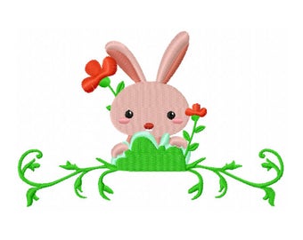 Woodland Bunny - Bunny Embroidery Design - Easter Embroidery Design - Nursery Embroidery - Forest Animal Embroidery - Woodland Embroidery