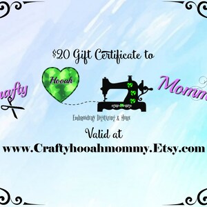 Vale-presente - Desenho de bordado - Pedido personalizado - Vale-presente - Download instantâneo - Design digital - Crédito da loja Crafty Hooah Mommy