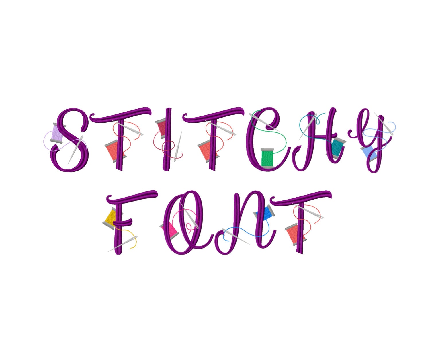 Embroidery Font Thread Embroidery Design Sewing Embroidery Etsy