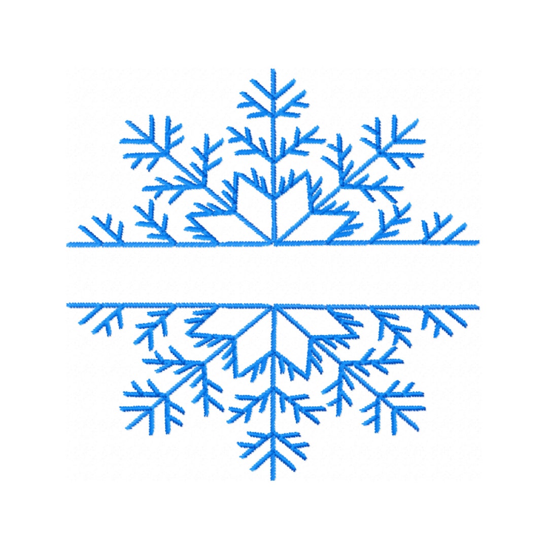Winter Split Monogram Split Snowflake Monogram Embroidery Design (digital Download) - Etsy