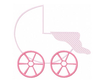 Carriage Applique Design - Baby Applique Design - Baby Shower Embroidery Design - Newborn Applique Design - Newborn Embroidery Design