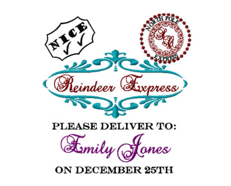Reindeer Express Embroidery Design Personalized Embroidery Etsy UK