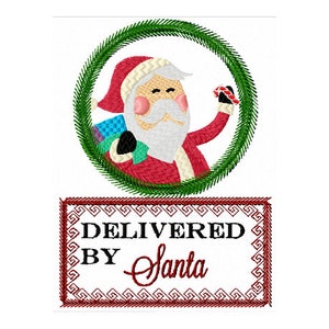 Santa Embroidery Design Santa Sack Embroidery Design Christmas Embroidery Design Holiday Embroidery Design Delivered By Santa for image 1