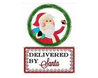 Santa Embroidery Design - Santa Sack Embroidery Design - Christmas Embroidery Design - Holiday Embroidery Design - Delivered By Santa for