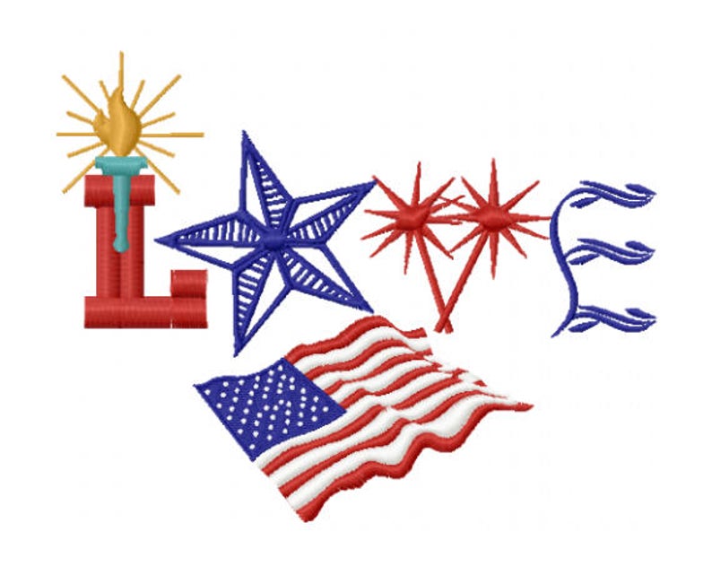 American flag embroidery design 4th of july embroidery  etsy