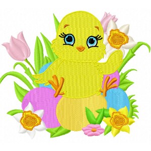 Easter Chick Embroidery Design - Baby Chicken Embroidery Design - Baby Easter Embroidery Design - Kids Embroidery Design - Easter Egg Design