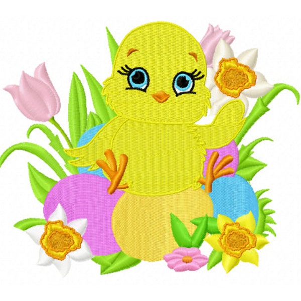 Easter Chick Embroidery Design - Baby Chicken Embroidery Design - Baby Easter Embroidery Design - Kids Embroidery Design - Easter Egg Design