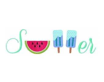 Watermelon Embroidery Design - Ice Cream Embroidery Design - Summer Saying - Summer Embroidery Design - Kid Embroidery - Vacation Embroidery