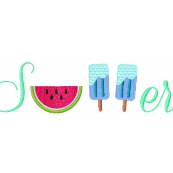 Watermelon Embroidery Design - Ice Cream Embroidery Design - Summer Saying - Summer Embroidery Design - Kid Embroidery - Vacation Embroidery