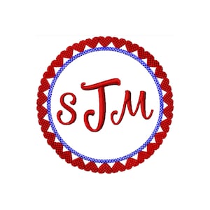 Heart Monogram Embroidery Design - Circle Monogram Embroidery Design - Heart Embroidery - Circle Embroidery Design - Machine Embroidery