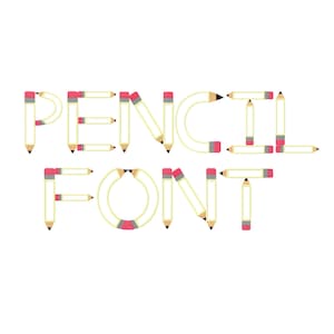 Back to school font - Pencil font - Machine Embroidery Font - Applique Font - School Embroidery Font - School Applique Font