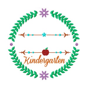 Back to School Embroidery Design - Kindergarten Embroidery Design - 2017 Embroidery Design - First Day of School Embroidery Design
