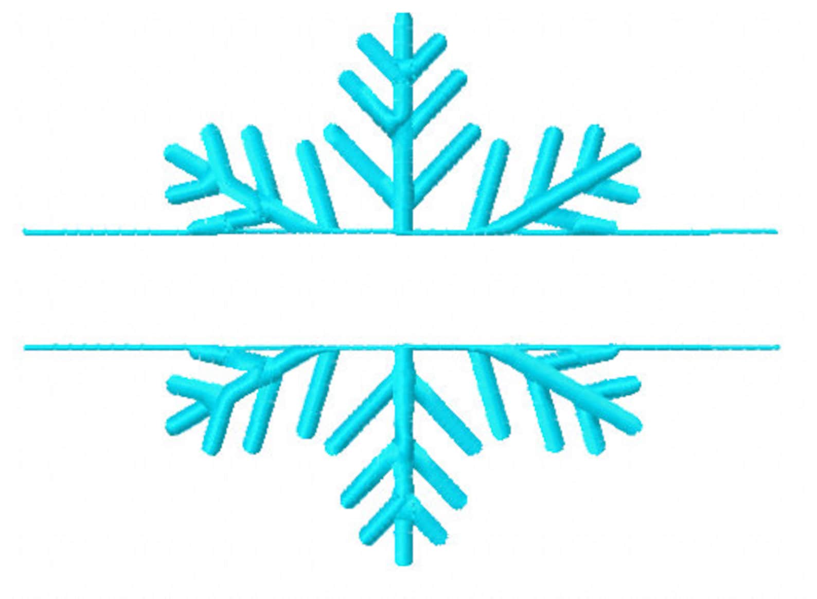 Winter Monogram Split Monogram Snowflake Embroidery Etsy