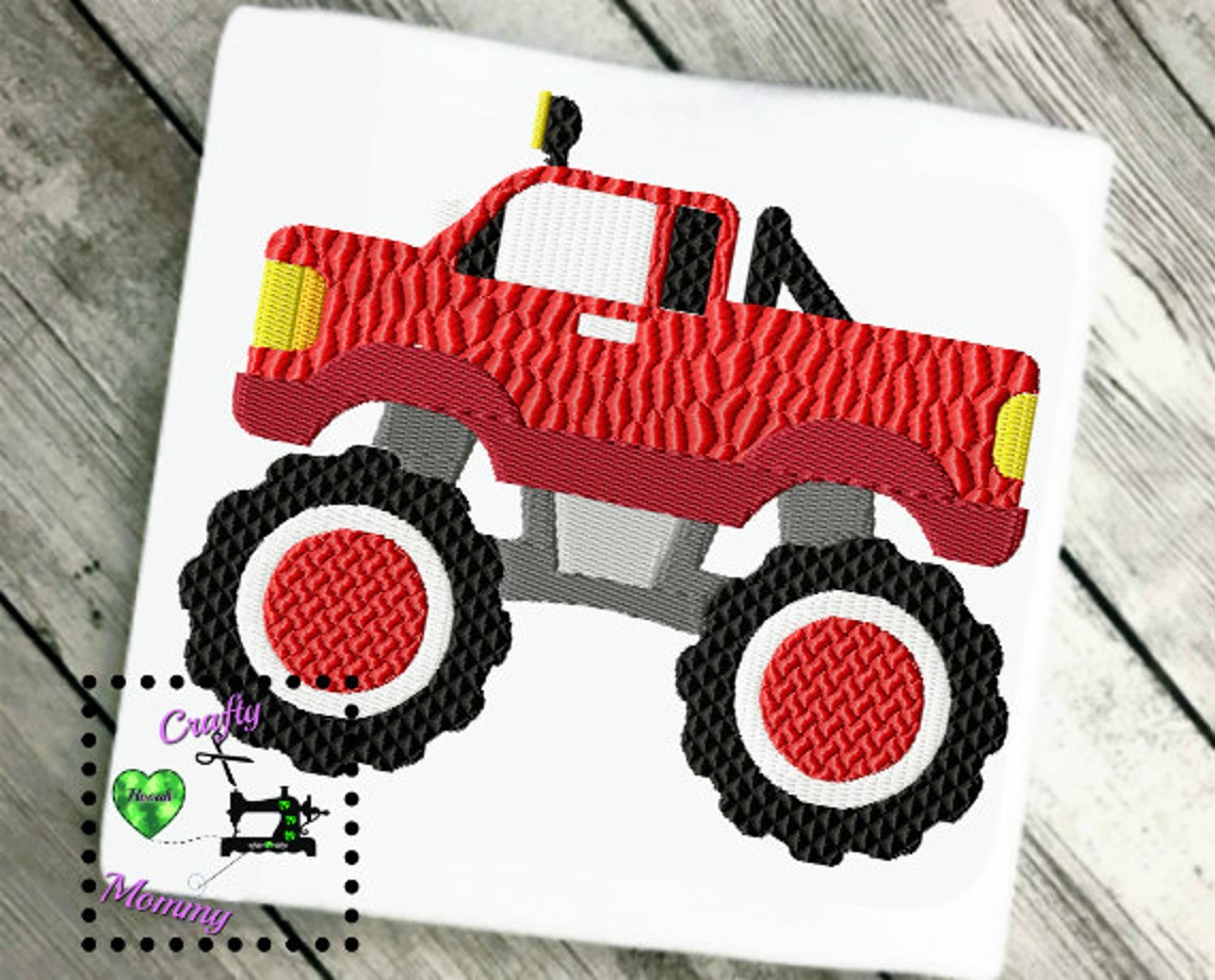 Red truck embroidery design monster truck embroidery nwcvq  etsy Red truck embroidery design monster truck embroidery nwcvq  etsy
