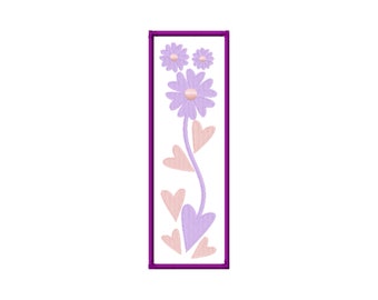 Flower Bookmark Applique Design - ITH Bookmark Applique Design - Flower Bookmark Embroidery Design - Bookmark Applique Pattern - Embroidery