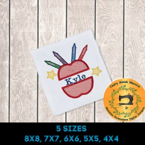 Split apple monogram embroidery design back to school sketch embroidery design sketch apple embroidery design sketch crayon embroidery