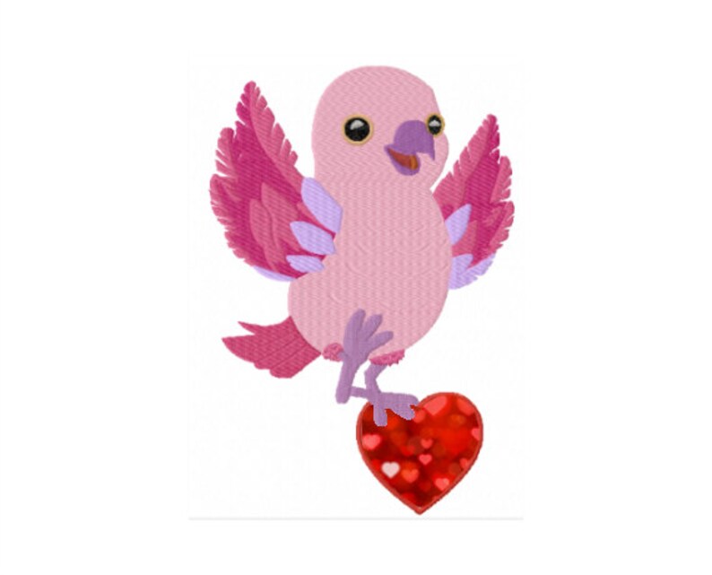 Love bird embroidery heart applique valentines embroidery  etsy
