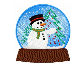 Snowman Embroidery Design - Snowglobe Embroidery Design - Winter Embroidery Design - Christmas Embroidery Design - Holiday Embroidery Design