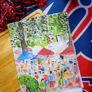 The Grove, The Grove at Ole Miss, Ole Miss, Oxford MS, tea towels, Ole Miss art, Oxford art, cotton tea towels, flour sack towels, Oxford