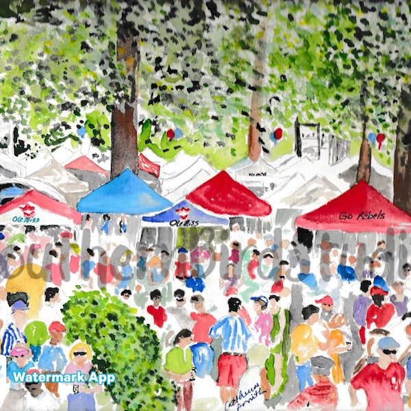 The Grove at Ole Miss, Ole Miss, Oxford MS, grove paintings, Oxford art, Ole Miss art, Ole Miss paintings, Oxford paintings, The Grove