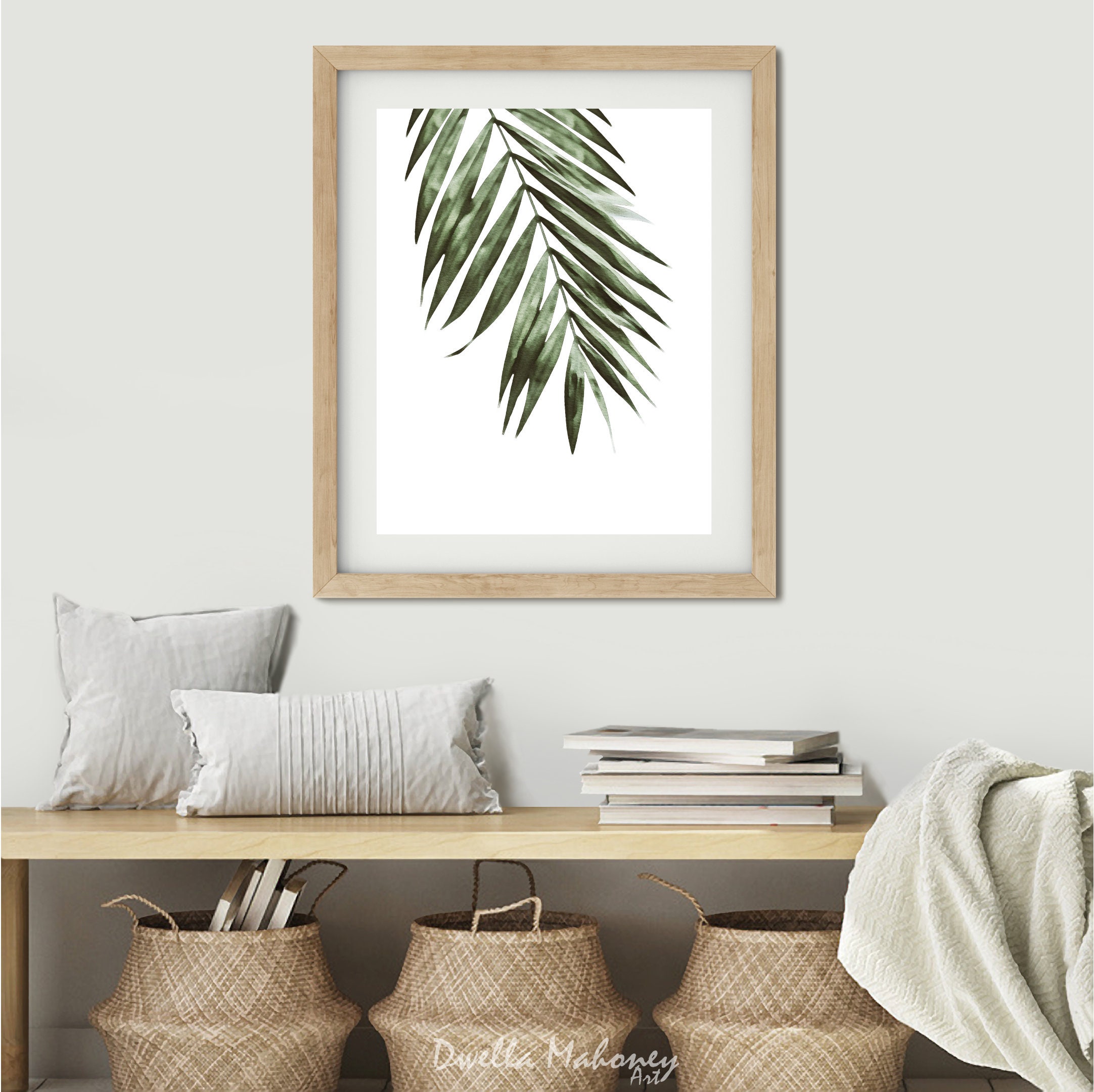 Watercolor Palm Leaf Print Tropical Leaf Painting Leaf | Etsy