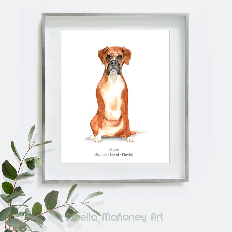 Wall Art Poster Boxer Dog Definition Print Dog Minimalist Poster Home Decor